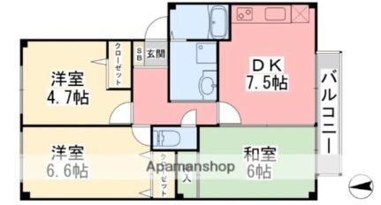 愛媛県松山市畑寺２丁目(賃貸アパート3DK・3階・58.56㎡)の写真 その2