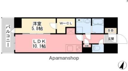 愛媛県松山市築山町(賃貸マンション1LDK・15階・42.91㎡)の写真 その2