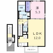 ルーベル北方IV 206 ｜ 愛媛県東温市北方（賃貸アパート1LDK・2階・43.32㎡） その2