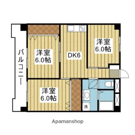 愛媛県松山市竹原２丁目(賃貸マンション3DK・7階・58.32㎡)の写真 その2