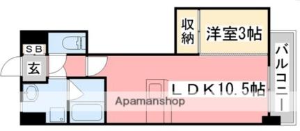 愛媛県松山市日の出町(賃貸マンション1LDK・5階・33.80㎡)の写真 その2
