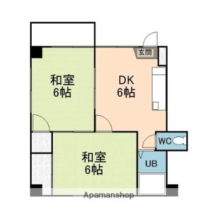 愛媛県松山市北持田町(賃貸マンション2DK・3階・36.45㎡)の写真 その2