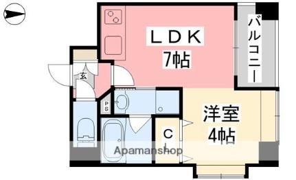 愛媛県松山市東雲町(賃貸マンション1DK・8階・28.85㎡)の写真 その2