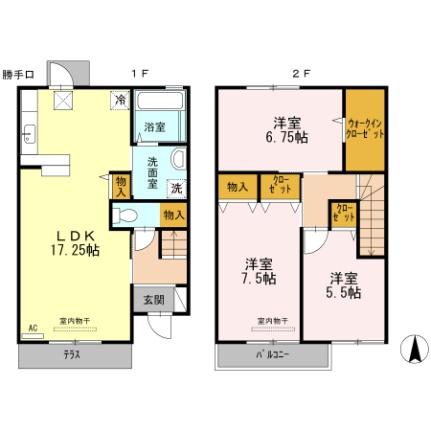 愛媛県松山市久万ノ台（賃貸アパート3LDK・1階・88.43㎡） その2