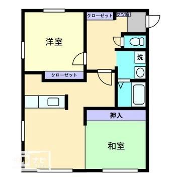 愛媛県松山市水泥町(賃貸アパート2LDK・3階・54.65㎡)の写真 その2