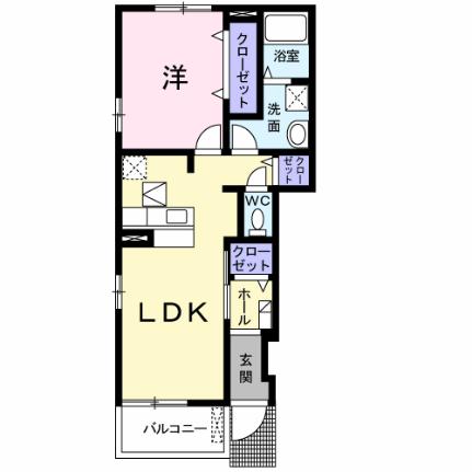 クレメントヒル久万ノ台 101｜愛媛県松山市久万ノ台(賃貸アパート1LDK・1階・44.18㎡)の写真 その2