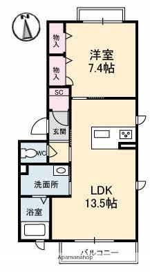 ユキコート石手 ｜愛媛県松山市石手５丁目(賃貸マンション1LDK・2階・48.08㎡)の写真 その2