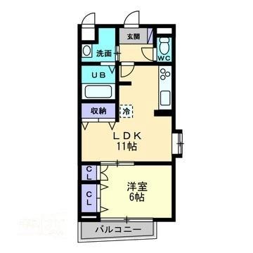 ＡＸＩＳ松前 ｜愛媛県松山市松前町３丁目(賃貸マンション1LDK・4階・41.00㎡)の写真 その2