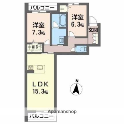 シャーメゾン小栗 ｜愛媛県松山市小栗７丁目(賃貸マンション2LDK・2階・70.65㎡)の写真 その2