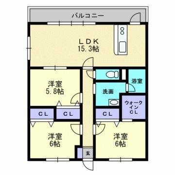 エリヴェール道後 301｜愛媛県松山市岩崎町１丁目(賃貸マンション3LDK・3階・78.32㎡)の写真 その2