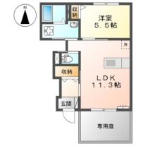 ディアベルジュ輝 103 ｜ 愛媛県新居浜市中村４丁目（賃貸アパート1LDK・1階・41.96㎡） その2