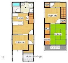 保田エイジ団地　林住宅 右 ｜ 愛媛県宇和島市保田（賃貸一戸建3DK・2階・65.64㎡） その2