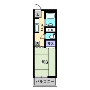 住友ハイツ（桟橋） 201 ｜ 高知県高知市桟橋通３丁目（賃貸アパート1K・2階・20.46㎡） その2