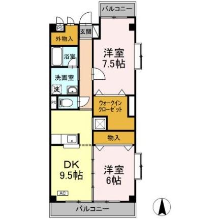 カトゥル　セゾン札場 301 ｜ 高知県高知市札場（賃貸マンション2DK・3階・59.76㎡） その2