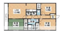 ルーセント篠栗II 3階3LDKの間取り