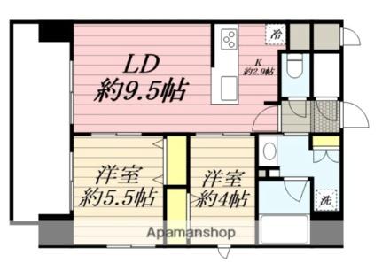 ブランシエスタ千早ＲＪＲ 1404｜福岡県福岡市東区千早５丁目(賃貸マンション2LDK・10階・51.02㎡)の写真 その2