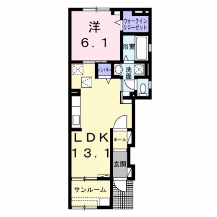 カルマ　エール 104 ｜ 福岡県糟屋郡粕屋町仲原１丁目（賃貸アパート1LDK・1階・51.69㎡） その2