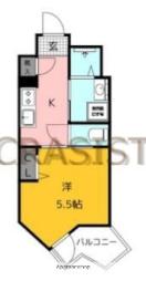 福岡市地下鉄七隈線 桜坂駅 徒歩10分の賃貸マンション 4階1Kの間取り