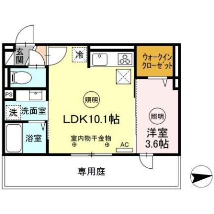 ＤーＲＯＯＭ　ＦＩＲＳＴ　大善寺駅前 102｜福岡県久留米市大善寺大橋１丁目(賃貸アパート1LDK・1階・33.51㎡)の写真 その2