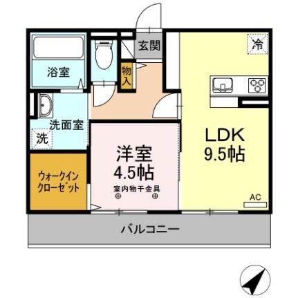 サンウィル 202 ｜ 福岡県糟屋郡志免町田富３丁目（賃貸アパート1LDK・2階・40.04㎡） その2