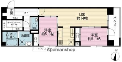 リオ・コスモ西新 203｜福岡県福岡市早良区西新７丁目(賃貸マンション2SLDK・2階・63.45㎡)の写真 その2