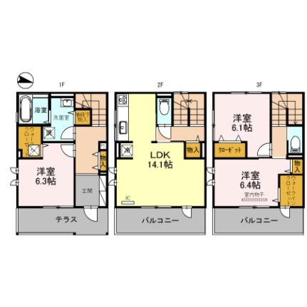 Ｄーｒｏｏｍ大濠　弐番館 101 ｜ 福岡県福岡市中央区今川２丁目（賃貸アパート3LDK・1階・97.13㎡） その2