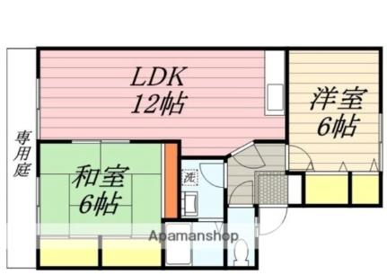 グリーンタウン津留崎 116D｜福岡県久留米市津福今町(賃貸アパート2LDK・1階・57.00㎡)の写真 その2