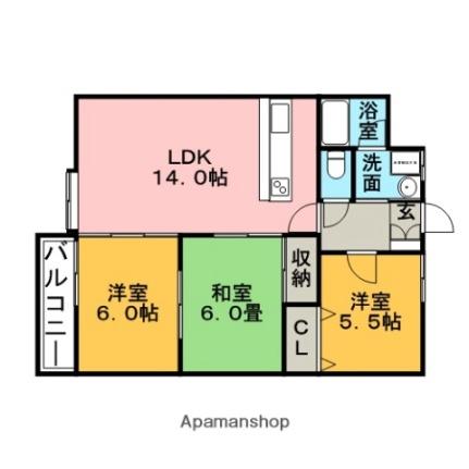 ペルソナ西町 602｜福岡県久留米市西町(賃貸マンション3LDK・6階・61.56㎡)の写真 その2