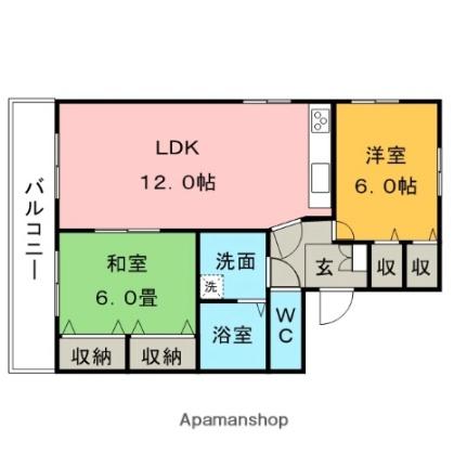 セジュール幸II 207｜福岡県久留米市江戸屋敷２丁目(賃貸アパート2LDK・2階・58.00㎡)の写真 その2