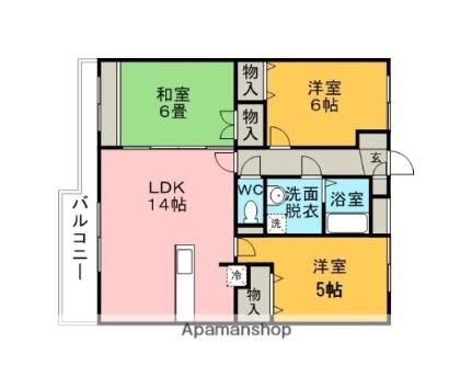 福岡県朝倉市甘木（賃貸マンション3LDK・1階・70.00㎡） その2