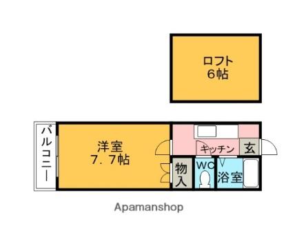 福岡県うきは市浮羽町朝田（賃貸アパート1K・2階・22.87㎡） その2