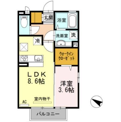 福岡県三井郡大刀洗町大字山隈（賃貸アパート1LDK・1階・33.61㎡） その2