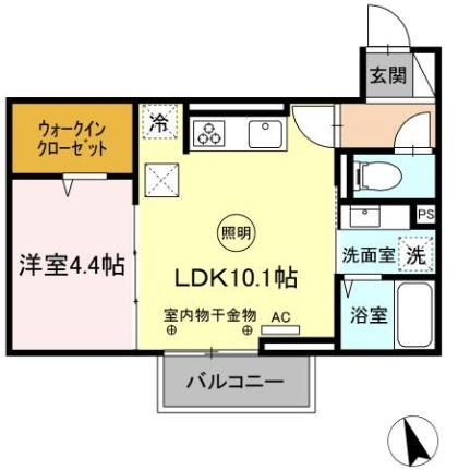 福岡県小郡市三沢（賃貸アパート1LDK・1階・36.70㎡） その2