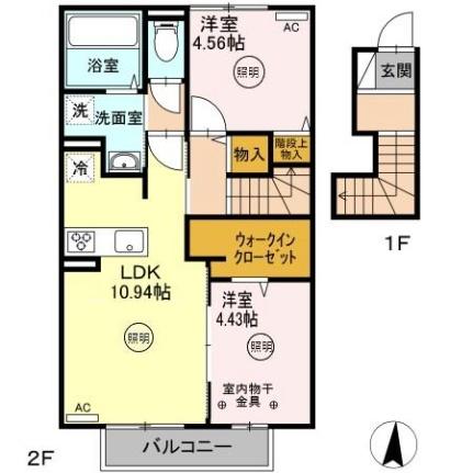 ロイヤルヒルズ23 ｜佐賀県鳥栖市田代外町(賃貸アパート2LDK・2階・55.29㎡)の写真 その2