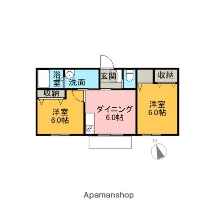 シャーメゾン大日Ａ棟 202｜長崎県東彼杵郡波佐見町湯無田郷(賃貸アパート2DK・2階・45.54㎡)の写真 その2