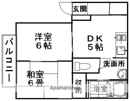 カーサディアス 202｜長崎県佐世保市比良町(賃貸アパート2DK・2階・40.97㎡)の写真 その2