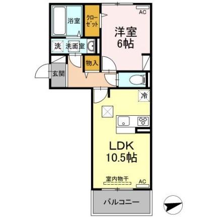 アンジューノ上代　Ａ棟 105｜熊本県熊本市西区上代２丁目(賃貸アパート1LDK・1階・42.63㎡)の写真 その2