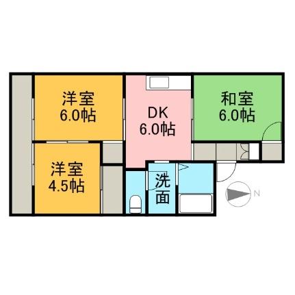 レジデンスＡＫ 101｜熊本県熊本市西区野中２丁目(賃貸アパート3K・1階・48.04㎡)の写真 その2