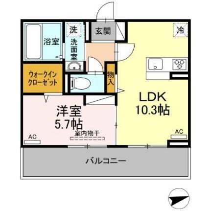 熊本県熊本市西区上代２丁目(賃貸アパート1LDK・2階・40.05㎡)の写真 その2