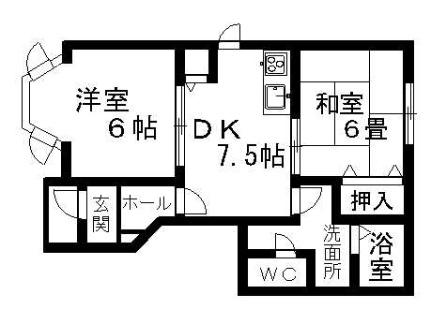 ハッピーライフ 103｜熊本県熊本市南区薄場２丁目(賃貸アパート2DK・1階・44.34㎡)の写真 その2