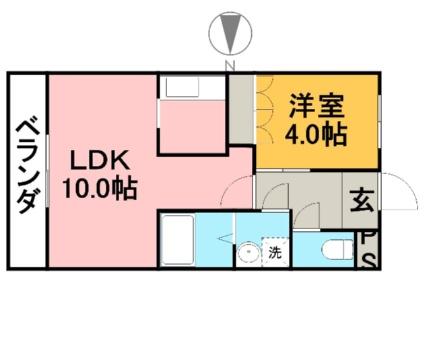 パルジェ・Ｍ 205 ｜ 熊本県合志市須屋（賃貸アパート1LDK・2階・36.00㎡） その2