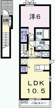 フォレスタI 201 ｜ 熊本県熊本市南区元三町２丁目（賃貸アパート1LDK・2階・45.07㎡） その2