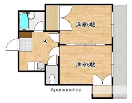 ロフティ薬園町 206｜熊本県熊本市中央区薬園町(賃貸マンション2K・2階・30.20㎡)の写真 その2