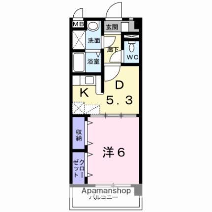 熊本県熊本市中央区神水２丁目（賃貸マンション1DK・3階・30.96㎡） その2