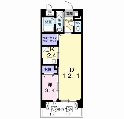 Ｓｏｌ　Ｌｅｖａｎｔｅ　国府 104 ｜ 熊本県熊本市中央区国府１丁目（賃貸マンション1LDK・1階・43.96㎡） その2