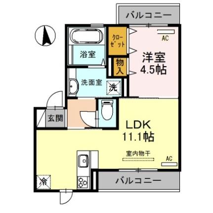 西熊本駅前ガーデンII 203 ｜ 熊本県熊本市南区島町３丁目（賃貸アパート1LDK・2階・38.61㎡） その2