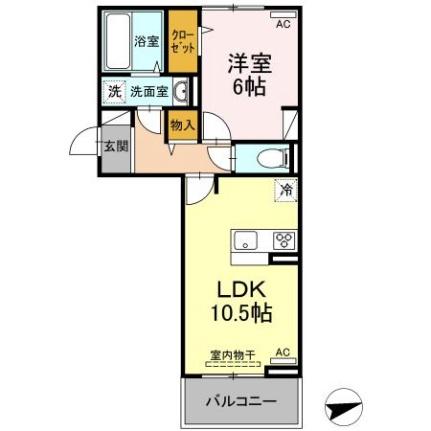 アンジューノ上代　Ａ棟 305｜熊本県熊本市西区上代２丁目(賃貸アパート1LDK・3階・42.63㎡)の写真 その2