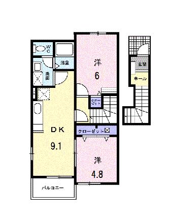 エスポワール・ドミールＡ 205 ｜ 熊本県宇城市小川町江頭（賃貸アパート2LDK・2階・50.27㎡） その2