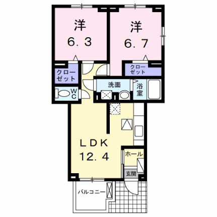 プルメリア 102｜熊本県上益城郡御船町大字木倉(賃貸アパート2LDK・1階・56.81㎡)の写真 その2