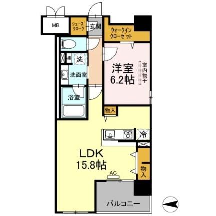 熊本県熊本市中央区九品寺２丁目（賃貸マンション1LDK・10階・53.96㎡） その2